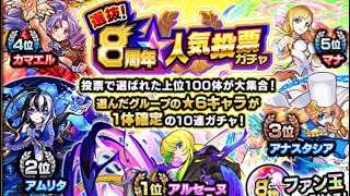 モンスト8周年人気投票ガチャを引いたぞ！【モンスターストライク】#41