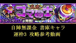 【モンスト】究極 コマンダー・T 自陣無課金 運枠3 攻略参考動画【解説】