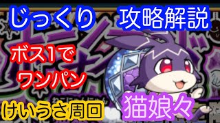 【モンスト】けいうさ周回　ボス１ワンパン　猫娘々【じっくり攻略解説】【2022】【新イベント】