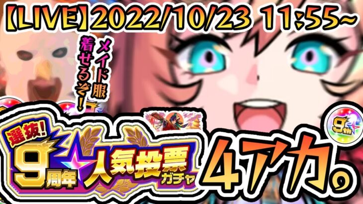 【事件発生】【人気投票ガチャ配信🔴】ちはや組を引くぞ！！！何を言っているのかわからないと思うが、出たキャラはメイド服着せて焼肉に連れていくぞ！！！【モンスターストライク】【モンスト】