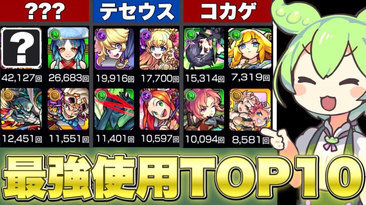 【モンスト】ボクの使用回数上位キャラランキングTOP10【ずんだもん解説】