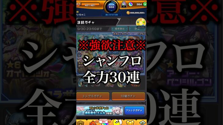 【モンスト】シャンフロコンプ狙いで引く全力30連【切り抜き】#モンスト #シャンフロ #ガチャ #引くべき #評価 #超究極 #アーサー #サンラク #オイカッツォ #グランギニョル