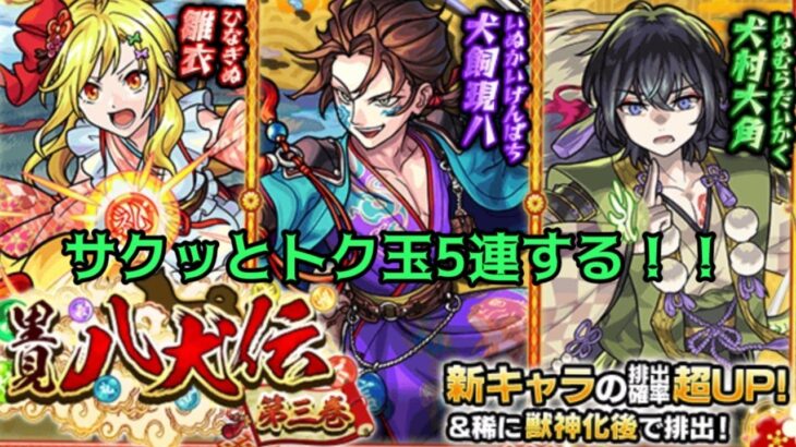 【モンスト】トク玉5連でサクっと里見八犬伝回す!!