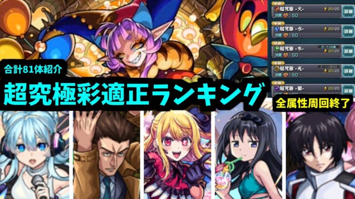 運極完成！超究極彩完ッ！グランギニョル最強適正ランキング【モンスト】