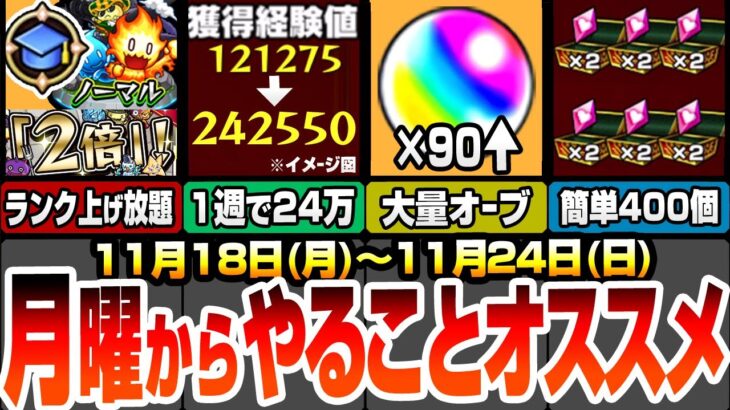 【モンスト】月曜からやることまとめ！新ノマクエで初の2倍が来る！1周で経験値24万！今週のオーブは〇〇個！守護獣は絆のカケラ400個が楽勝！夜桜さんコラボ【夜桜さんちの大作戦】【へっぽこストライカー】