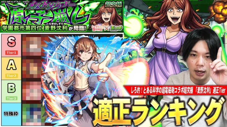 【モンスト】しろ「もう全員Tier1クラスで活躍してるw」今回の超究極もかなり簡単！ギミック非対応でも無双する化け物キャラも！超究極『麦野沈利』適正Tier！【とある科学の超電磁砲コラボ】【しろ】