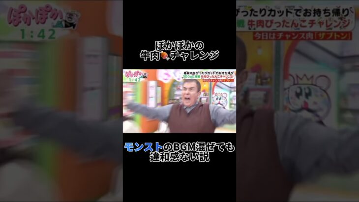 ぽかぽかの牛肉チャレンジ、モンストのBGM混ぜても違和感ない説　#モンスト #ぽかぽか #違和感