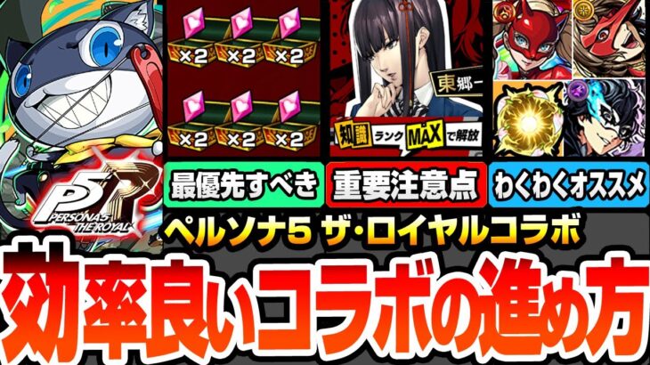 【モンスト】効率良いコラボの進め方まとめ※超重要注意点あり※人間パラメーターの順番に注意！守護獣を速攻終わらせよう！コラボキャラのオススメわくわく！合計オーブ【ペルソナ5コラボ】【へっぽこストライカー